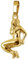 CLEVER SCHMUCK Goldener kleiner Sternzeichen Anhänger Jungfrau 15 x 10 mm glänzend beidseitig plastische Form 333 Gold 8 Karat im Schmucketui