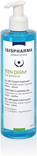 ISISPHARMA TEEN DERM – Gel Sensitive – Nettoyant Purifiant Anti-Imperfections Peaux Sensibles Mixtes à Grasses - Avec de la Propolis, du Zinc et de l’Extrait de Boswellia - Fabrication Française