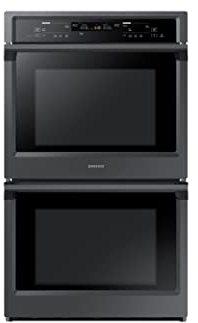 SAMSUNG 30 Smart Double Wall Oven w/Steam Cook, Wi-Fi, Large Oven Capacity, NV51K6650DG/AA, Fingerprint Resistant Stainless Steel, Black