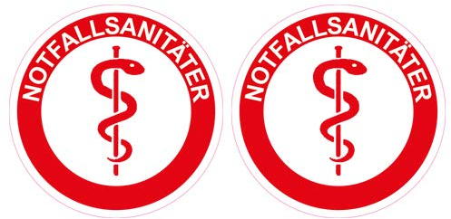 K24-Helmaufkleber 2 Stck Notfallsanitäter, Erwachsene (Professionelle), Unisex, Helmaufkleber, 40mm, Rot