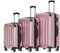 BEIBYE Hartschalen Koffer Trolley Rollkoffer Reisekoffer 4 Zwillingsrollen Polycabonat (Rosa Gold, Kofferset)