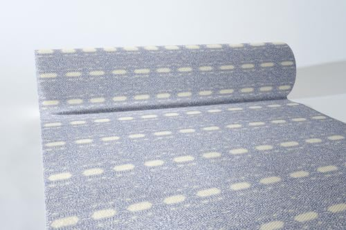Sovie HORECA Airlaid Tischläufer Stefanie Champagner-Blau – 40cm x 24m – Verwaschene Ornament-Optik – Perforiert alle 120cm – Hochwertige Tischdeko für Events, Gastro, Hochzeit & Feste