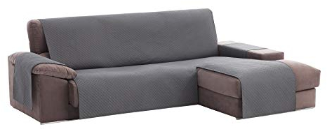Textil-home Adele Chaiselongue Sofabezug, Beschützer für Rechtsarm Gesteppte Sofas. Größe -200cm. Farbe Grau (Vorderansicht)