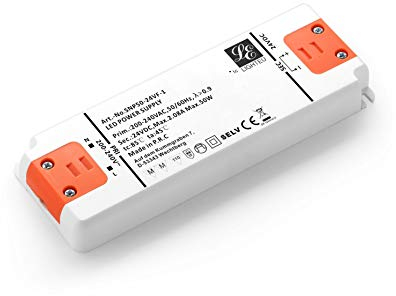 LIGHTEU, LED Trafo Netzteil 50 W, 24 V DC, 2,8 A Konstantspannung für LED Streifen und G4, MR11, MR16 LED Leuchtmittel