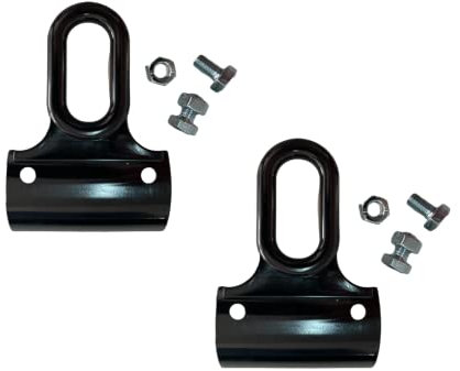 TENDAGGIMANIA Ganci per Tende da Sole Esterno 1 COPPIA - Completi di viti di fissaggio - Colore NERO - Accessori occhielli per tende da sole Tempotest in PVC - ADATTABILI A Qualsiasi Profilo