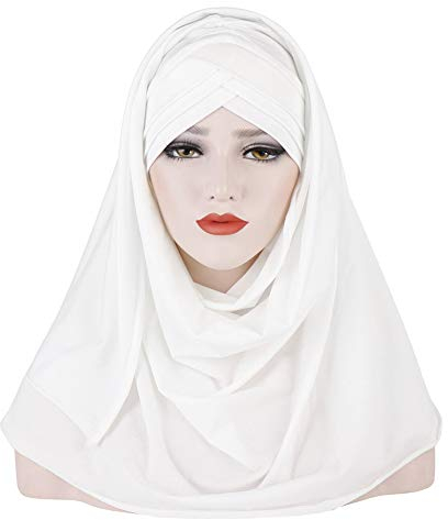 Amorar Hijab Kopftuch für Damen Muslimische Frauen Schal Kopfbedeckung Hidschab Islamische Gesichtsschleier Turban Hals Chemo Kappe Bandana Haartuch Beanie Mützen