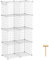 C&AHOME Drahtwürfel-Aufbewahrung, 8-Würfel-Organizer, C-Gitter-Aufbewahrung aus Metall, Lagerbehälter-Regalsysteme, modulare Regale, DIY-Schrank, ideal für Wohnzimmer,24,8 L x 12,4 B x 48,4 H, weiß