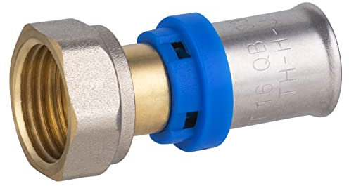 Raccordo dritto femmina Ø16 con dado girevole 1/2 multistrato a pressare | Connessione resistente e durevole | Ideale per impianti idraulici | Facile installazione | QUICK PLOMBERIE