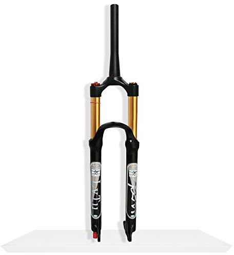 LvTu 26/27,5/29 Pollici Lega di Magnesio Forcella Anteriore Mountain Bike, Viaggio 140mm Pressione dell'Aria Ammortizzatore Forcella Ammortizzata MTB Accessori for Biciclette(Tapered Manual Lock o