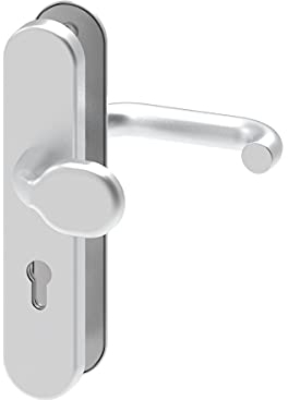 BASI Tür-Schutzbeschlag aus Aluminium F1 | für Haustüren | Türstärke 50-70 mm | Türklinke | Wechselgarnitur | Drücker | Knopf