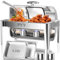 PYY Roll Top Chafing Dish Buffet Set, 9 QT Stainless Steel Chafing Server Set for Catering Commercial Chafers Buffet Warmer for Parties, Wedding, Banquet, Events (2 Half-Size)