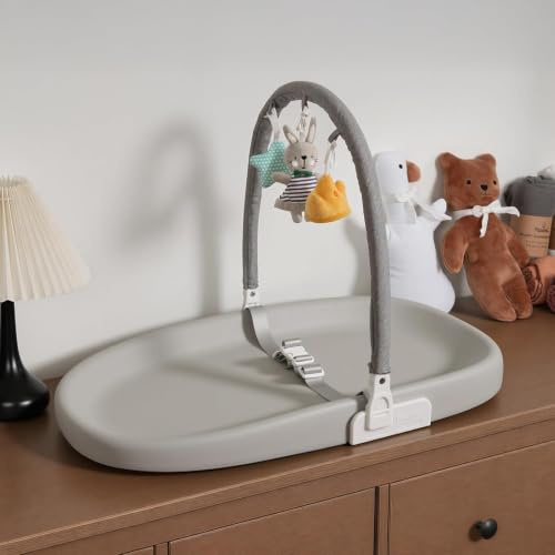 Papablic Baby Wickelunterlage, wasserdicht & rutschfest, inklusive waschbarem Bezug, Sicherheitsgurt für Standard-Kommode, Wickeltisch, Bett, Sofa
