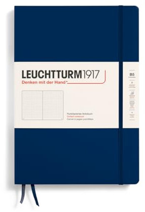 LEUCHTTURM1917 366178 Notizbuch Composition (B5), Hardcover, 219 nummerierte Seiten, Marine, Dotted