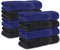 Komfortec 8er Handtücher 50x100 cm Set aus 100% Baumwolle, Frottee, Weich, Schwarz/Navyblau