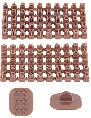 CRASPIRE Keoker Letter Stamps for Clay Polymer Clay Cutters Set Clay Earring Cutters Letters Brown Alphabet Number Clay Cutters Set for Clay Biscuit Pastry Baking Fondant Cake