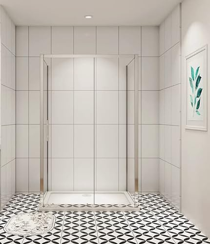 Aica Sanitär Duschkabine 100x80x80cm U-FORM Duschabtrennung 5mm Glas Dusche Duschtür H190cm