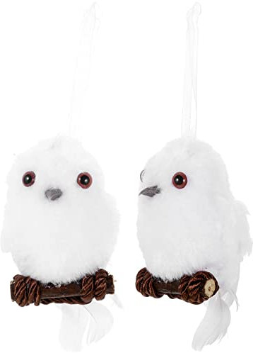 Beavorty 2stücke Plüsch Eulen Anhänger Weiße Eulen Form Eule Ornamente Dekoration Für Zuhause Party Garten Einfach Aufzuhängen Mit Schnüren
