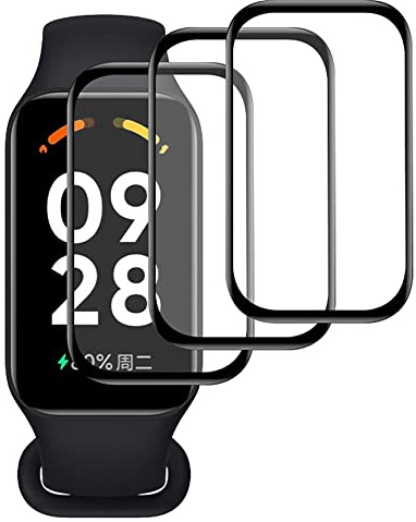 GIOPUEY [3 Unidades Protector de Pantalla para Xiaomi Band 8 Active, [Cobertura Completa] HD Material Compuesto Láminas Protectora con Capa Oleófoba - Transparente