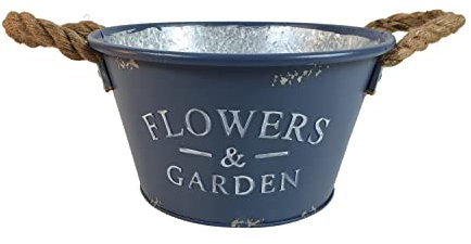Sesua Zink Pflanztopf Pflanzgefäß Flowers & Garden grau rund 26x14cm