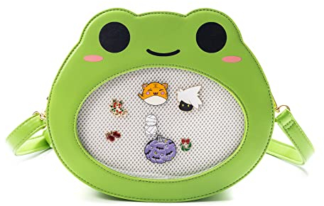 Elallin Cartoon-Froschtasche, Umhängetasche, Rucksack für Damen, Grün