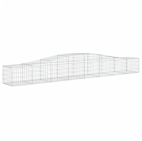 vidaXL 9X Arched Gabion Basket Cage Mesh Wire Stone Basket Outdoor Spiral Retaining Wall Planter Gardens 400x50x40/60 cm Galvanised Iron