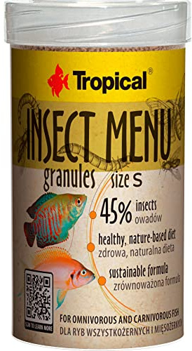 Insect MENU GRANULES Size S 100ml /54g - Fischfutter in Sinkform, Granulat auf Basis von 3 Insekten