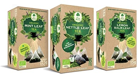 Lemon Balm Peppermint Nettle Herbal Tea Set - Natural herbal infusions for relaxation and health. Purifying organic teas to support the nervous and digestive systems/Dary Natury