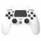 Mando Inalambrico Bluetooth Blanco compatible con PS4 PS3 PC Android Windows gamepad 6 ejes con vibración doble Luz LED Joystick tactil recargable compatible juegos Shooters carreras acción