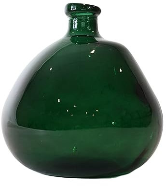 SENSEI MAISON - Vase dame-jeanne en verre recyclé h 23 cm SCANDIC - 23 cm - Vert Emeraude