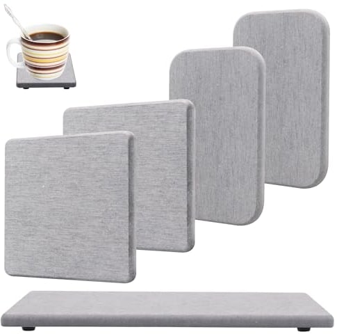 Water Absorbent Diatomite Coasters Set of 5 Water Absorbing Stone Tray 3 Sizes Diatomaceous Earth Soap Holder Used for Hand Soaps Plants and Cosmetic Bottles