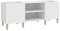 Tidyard Mobile Porta Dischi,Armadietto Porta CD,Supporto per Giradischi,Mobiletto Multiuso,Mobili Soggiorno,Libreria per Soggiorno,Armadio di Stoccaggio,Bianco 121x38x48 cm in Legno Multistrato