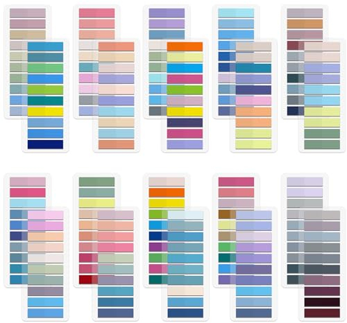 YIKAOMAI® 4000 Stücke Haftnotizen Tabs, 20 Set Morandi Sticky Notes mit Transparente Haftnotizen Page, für Büro Schule Zuhause(New Morandi 20 books of 4000 sheets)