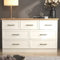 Galano Cleverton 3+4 Drawer Chest – Storage Cabinet with Drawers for Bedroom, Entryway, or Hallway – Closet Organizer for Clothes & Essentials (Ivory/Oak)