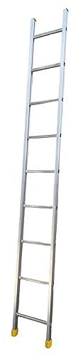 Scala in alluminio industriale singola semplice da Appoggio per agricoltura Parallela a Pioli (9 Gradini)
