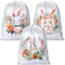 Hestya 3 Stück Ostertaschen mit Kordelzug 40 x 30 cm Große Happy Easter Geschenktüten Wasserdichte Kaninchen Hase Geschenkbeutel Eiersuche Party Mitgebsel Beutel für Frühling (Weiß, Klassisch)
