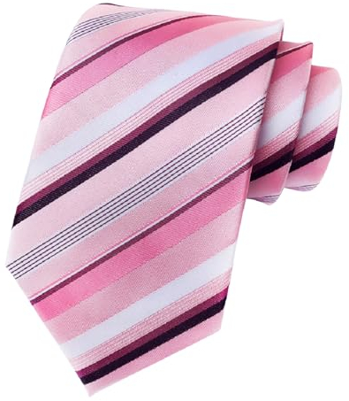 marysgift Krawatte Rot Herren Gestreifte Krawatte Schlips klassisch Robuste Pflegeleichte für alle Anlässe wie Hochzeit, Konfirmation oder Business,D0060