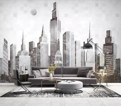 ILIYA 3D City Architecture Wallpaper Mural Home Bedroom Living Room Background Wall nonwoven Fabric