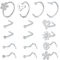 VFUN 20g Nasenstecker Nasenpiercing Nasenstecker Screw Für Frauen Herren Chirurgenstahl C Form Herz Form Nasenstecker Öffnen Nasenpiercing Stecker Set