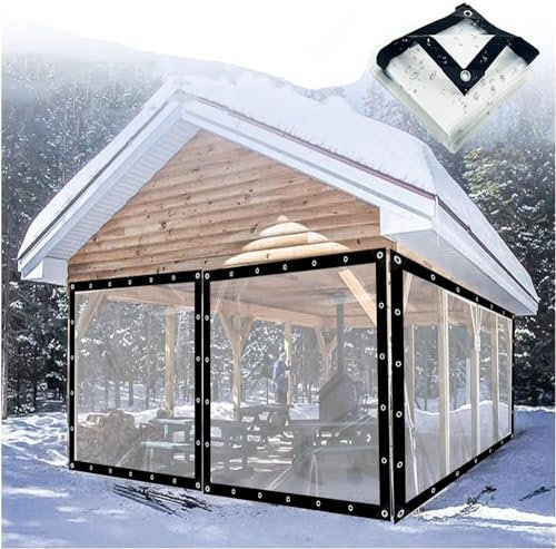 Outdoor Vinyl Curtains for Patio, Pergola, Porch, Gazebo, Waterproof Pergola Side Panels Plastic Tarpaulin Vinyl Patio Enclosure Panels (Size : 8x7ft/2.5x2m)