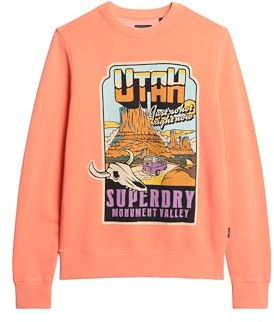 Superdry Herren Lässiges neonfarbenes Travel Sweatshirt Sunblast Orange S