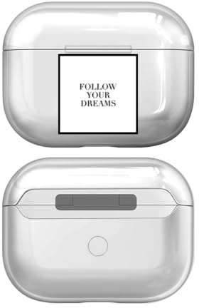 Head Case Designs Offizielle Monika Strigel Folge Deine Traeume Fashion Typo Durchsichtig Harte Kristall Handyhülle Hülle Huelle kompatibel mit Apple AirPods Pro 2 Charging Case