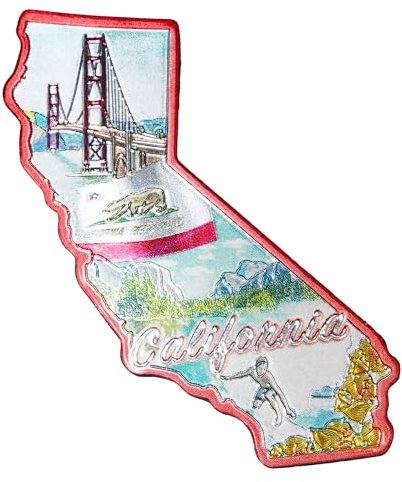 California State Montage Magnet, Sammlerstück, Souvenir, Andenken, magnetisches Zubehör für Kühlschrank, Whiteboards und mehr, ca. 7,6 cm