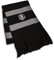 Elbenwald Wednesday Schal im Nevermore Academy Design mit aufgenähtem Schulwappen - Länge mit Fransen 190 cm, Breite 24 cm - für Herren Damen Unisex - Schwarz Grau