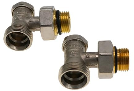 Lower Square Radiator Connection 3/4 Inch x 1/2 Inch Radiator Connections with Nipples, Chrome-Plated Brass Radiator Connection