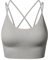 SEGRILA Sport BH Damen Bustier Gepolstert Ohne Bügel mit gekreuzten Rückenpartien für Yoga Fitness, Grau, M