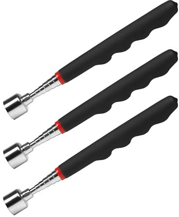 Ausziehbares Magnet-Pickup-Werkzeug, Teleskop-Magnet, ausziehbar, 78,7 cm auf Stab, Magnetstabstab, magnetisches Kehrwerkzeug, für schwer zugängliche Mechaniker, Automobil-Werkzeuge (3 Stück)