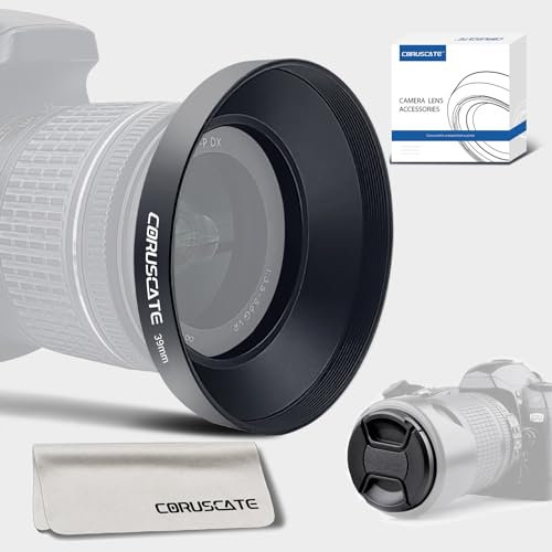39mm Paraluce grandangolari,Per obiettivi grandangolari,compatibile con tutti gli 39mm obiettivi della fotocamera +1pcs 39mm Copriobiettivo+1pcs panno per la pulizia delle lenti