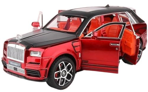 EMRGAZQD Motorfahrzeuge Replika Auto Für Rolls Royce Cullinan Masory 1:24 Simulation Luxy Car Modellfahrzeuge. Mit Ton Und Licht, Kein RC Originalgetreue Nachbildung(Red)