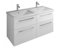 Burgbad Eqio Keramik-Doppelwaschtisch inklusive WaschtischunterschranK, Breite 1230 mm, SEYT123, Farbe: Eiche Dekor Urban/Eiche Dekor Urban, Stangengriff Chrom P95