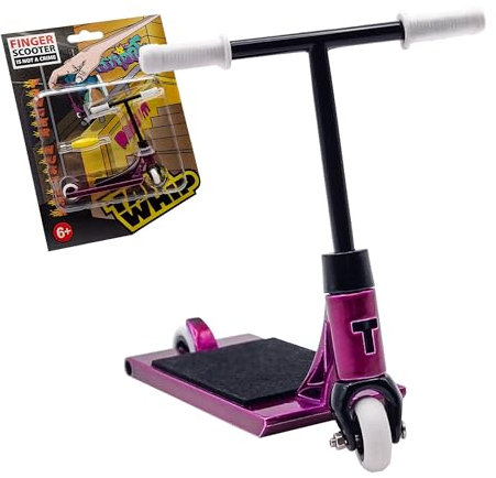 TAILWHIP Finger Scooter aus Metall – Mini Roller Spielzeug für Tricks, Fördert die Handmotorik – Kompatibel mit Tech Deck Fingerboard, Skatepark und Finger Bike BMX, Purple